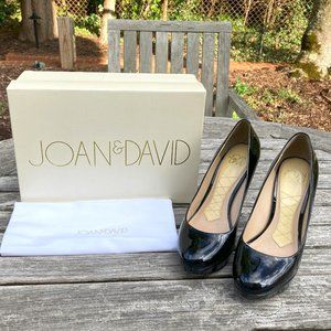 Black Patent Leather Platform Pumps Heels by Joan & David - Size 6M